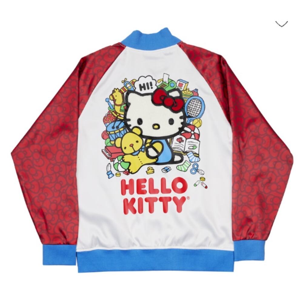 Loungefly Sanrio Hello Kitty 50th Anniversary Unisex Bomber Jacket XL NEW Red